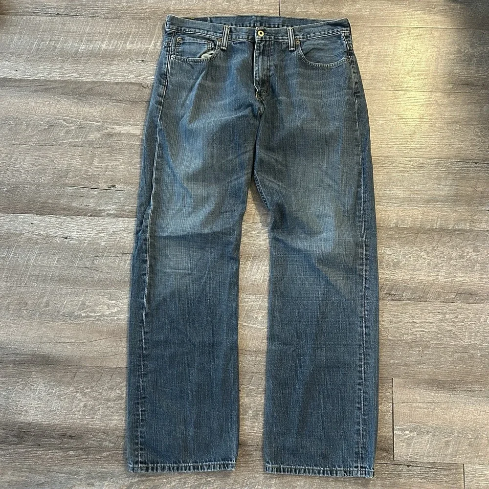 Levis 569 Jeans Mens 36x36 Blue Wash Loose Fit Classic Straight Leg Roomy Denim